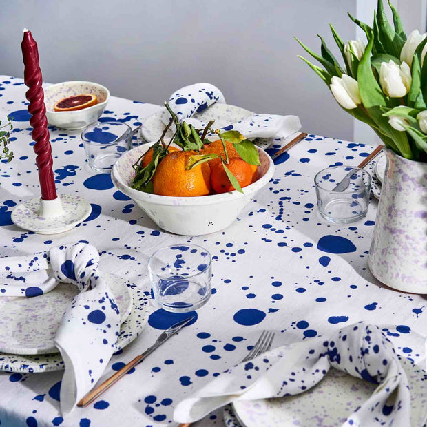 Electric Blue Polkra x Hot Pottery Splatter Tablecloth