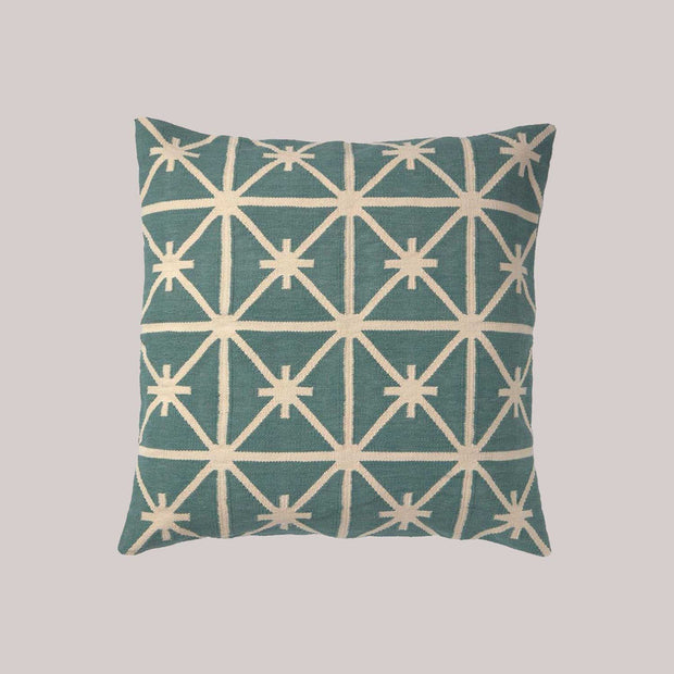Hawthorn Cotton Dhurrie Large Floor Cushion Cover - Green