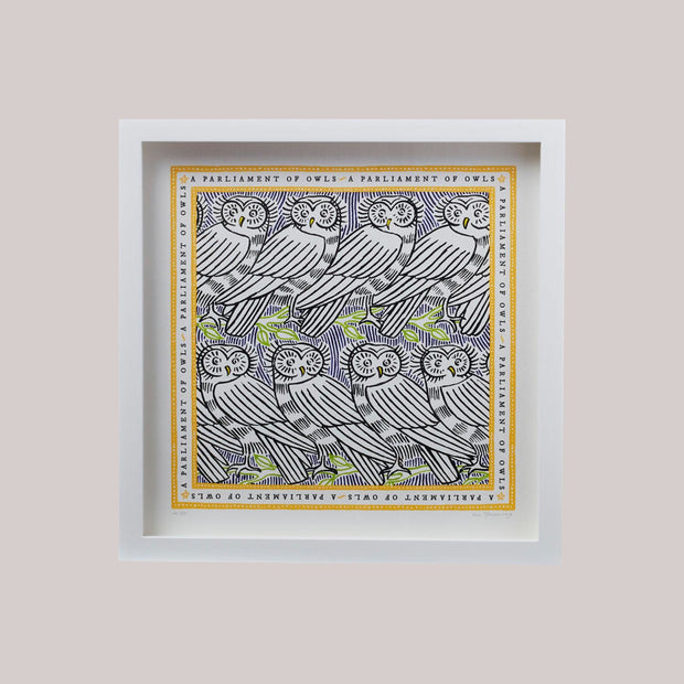 Fee Greening Signed Collective Noun Print- A Parliament of Owls