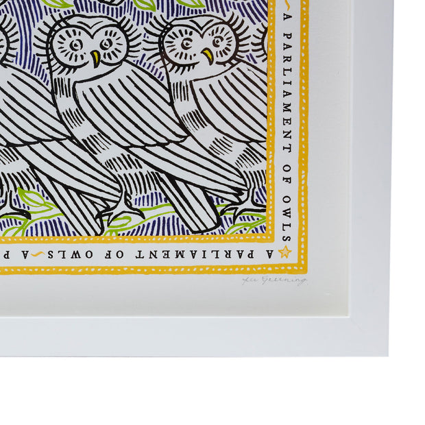 Signed Collective Noun Print- A Parliament of Owls - POLKRA