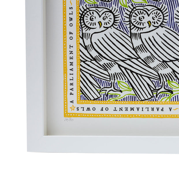 Signed Collective Noun Print- A Parliament of Owls - POLKRA