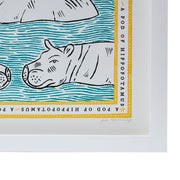 Signed Collective Noun Print - A Pod of Hippopotamus - POLKRA